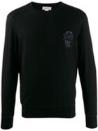 Alexander Mcqueen Skull Embroidery Knitted Sweater - Black