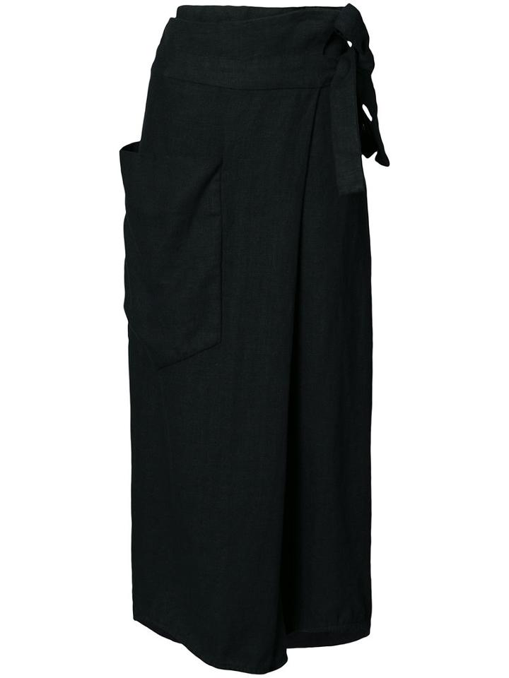 Osklen - High-waisted Belt Trousers - Women - Linen/flax - 36, Black, Linen/flax