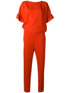 P.a.r.o.s.h. - Ruffle Sleeve Jumpsuit - Women - Polyester - S, Red, Polyester