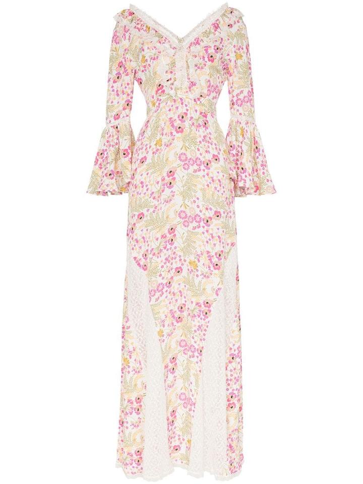 Bytimo Floral Lace-panel Maxi Dress - Multicolour