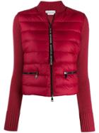 Moncler Padded Front Cropped Jacket - Red
