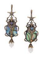 Alexander Mcqueen Bug Crystal Embellished Earrings - Metallic