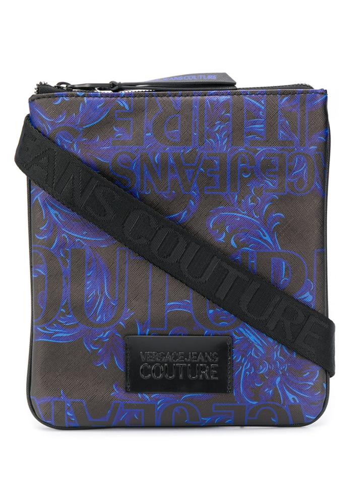 Versace Jeans Couture Logo Print Shoulder Bag - Black