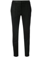 Yigal Azrouel - Crocodile Effect Tapered Trousers - Women - Calf Leather - 4, Black, Calf Leather