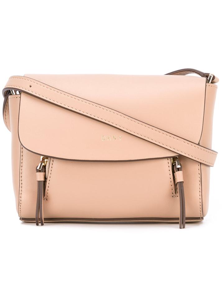 Dkny - Flap Shoulder Bag - Women - Leather - One Size, Nude/neutrals, Leather