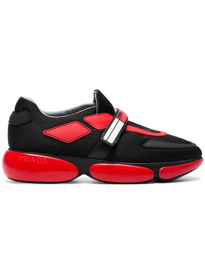 Prada Black And Red Cloud Bust Sneakers