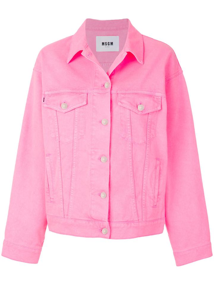 Msgm Rear Logo Jacket - Pink & Purple