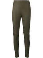 Skiim Amy Leather Slim-fit Trousers - Green
