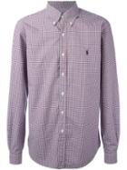 Polo Ralph Lauren Checked Logo Embroidered Shirt, Men's, Size: Large, Red, Cotton