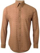 Pierre Cardin Vintage Embroidered Shirt, Men's, Size: M, Brown