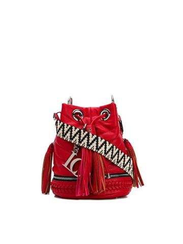 La Carrie Tassel Embellished Bucket Bag - Red