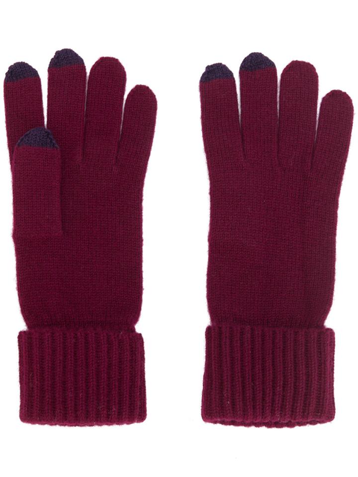 N.peal Ribbed Touch Screen Gloves - Pink & Purple