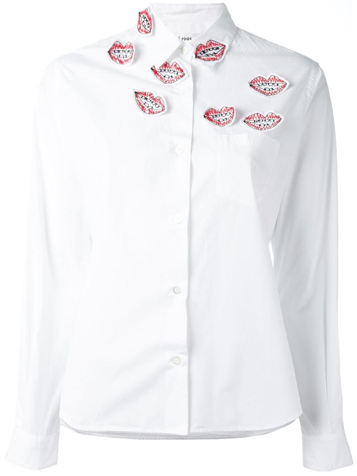 Jimi Roos 'kiss' Applique Shirt, Women's, Size: Large, White, Cotton