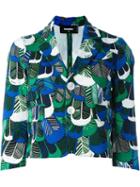 Dsquared2 Feather Print Short Jacket, Women's, Size: 42, Green, Cotton/spandex/elastane/polyester