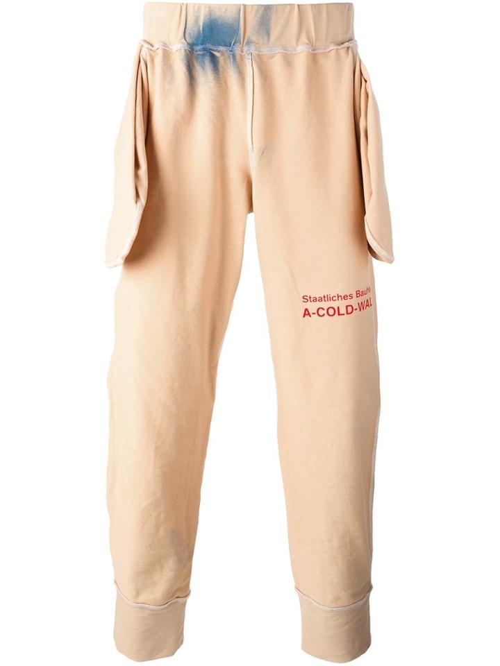 A-cold-wall* Logo Print Track Pants, Men's, Size: Large, Yellow/orange, Cotton