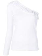 Red Valentino One-shoulder Ribbed Top - White