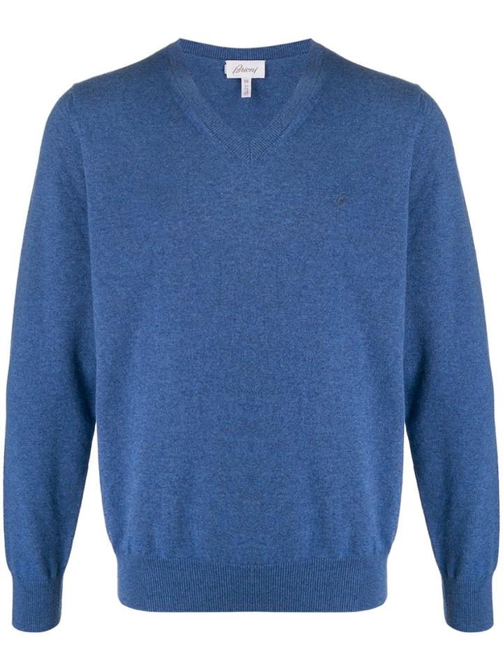 Brioni Colour Block Jumper - Blue