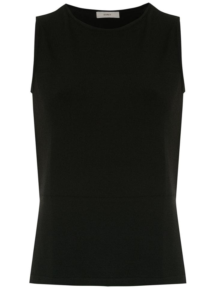 Egrey Side Slits Blouse - Black