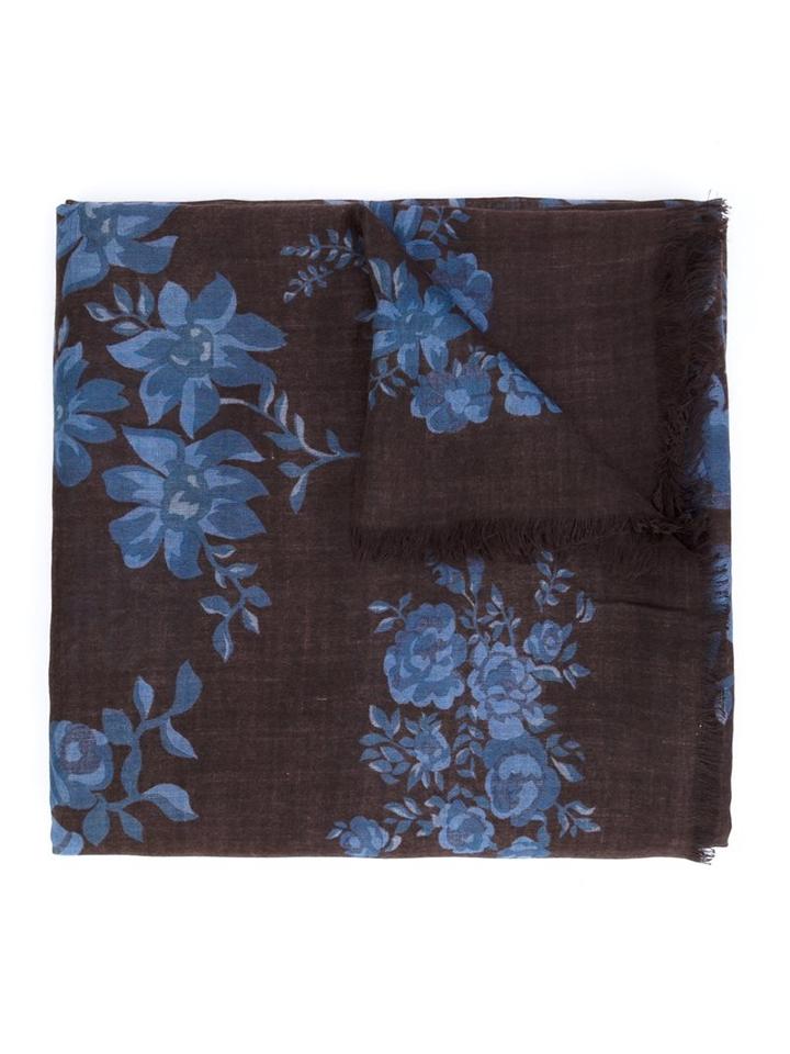 Stella Mccartney Frayed Edge Floral Scarf