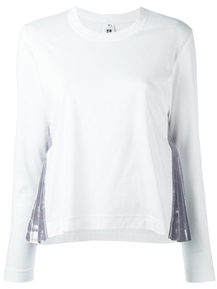 Comme Des Garçons Noir Kei Ninomiya - Metalic Pleats Top - Women - Cotton/polyester - S, White, Cotton/polyester