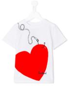 Burberry Kids Love Hooked Print T-shirt, Girl's, Size: 7 Yrs, White