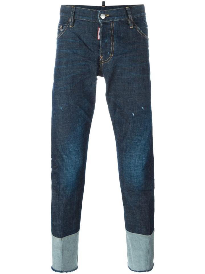 Dsquared2 Skinny Jeans, Men's, Size: 50, Blue, Cotton/spandex/elastane/polyester/calf Leather