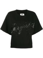 Mm6 Maison Margiela Logo Oversized T-shirt - Black