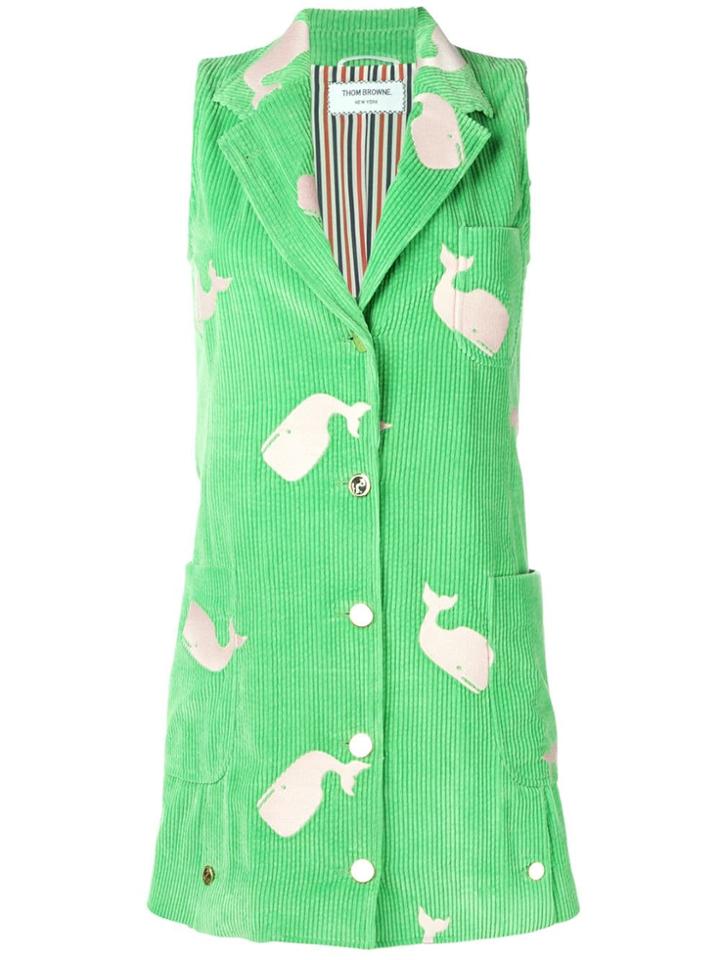 Thom Browne Whale Embroidery Deconstructed Dress - Green