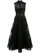 Christian Siriano High-neck Lace Dress - Black