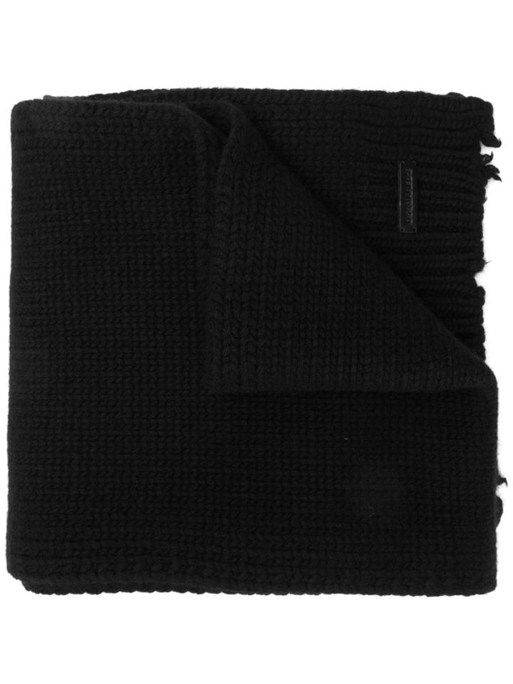 Dsquared2 Ribbed Logo Scarf - Black