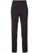 Macgraw Cropped Check Trousers - Blue