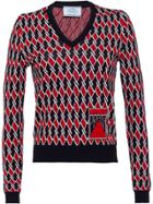 Prada Wool Jacquard Sweater - Red