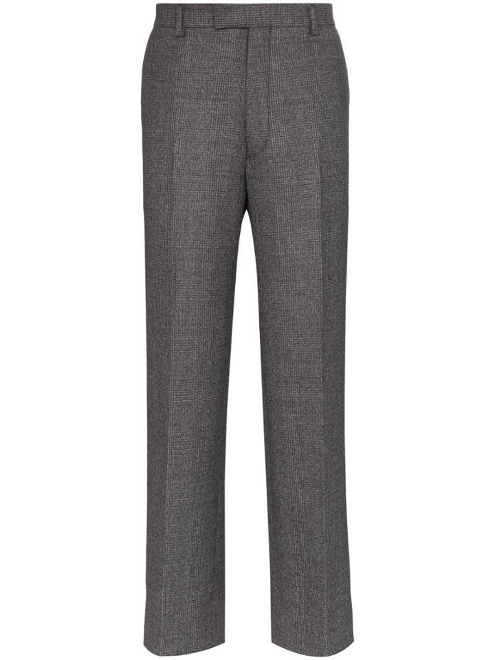 Prada Galles Check Tailored Trousers - Grey