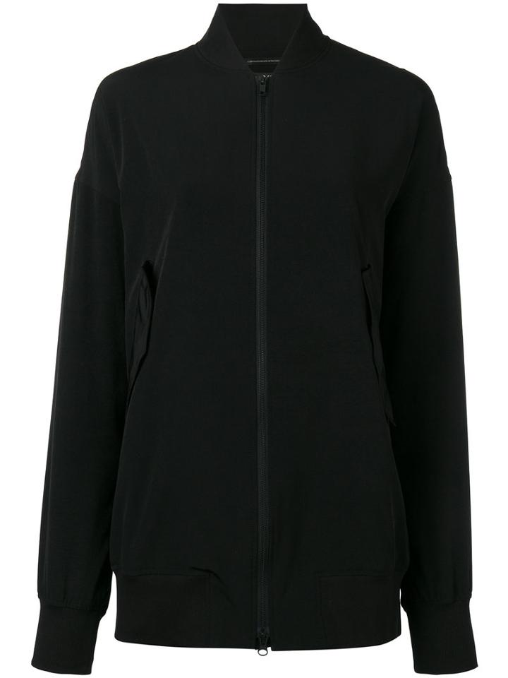 Y's Zipped Oversized Jacket, Women's, Size: 2, Black, Polyester/cupro/triacetate