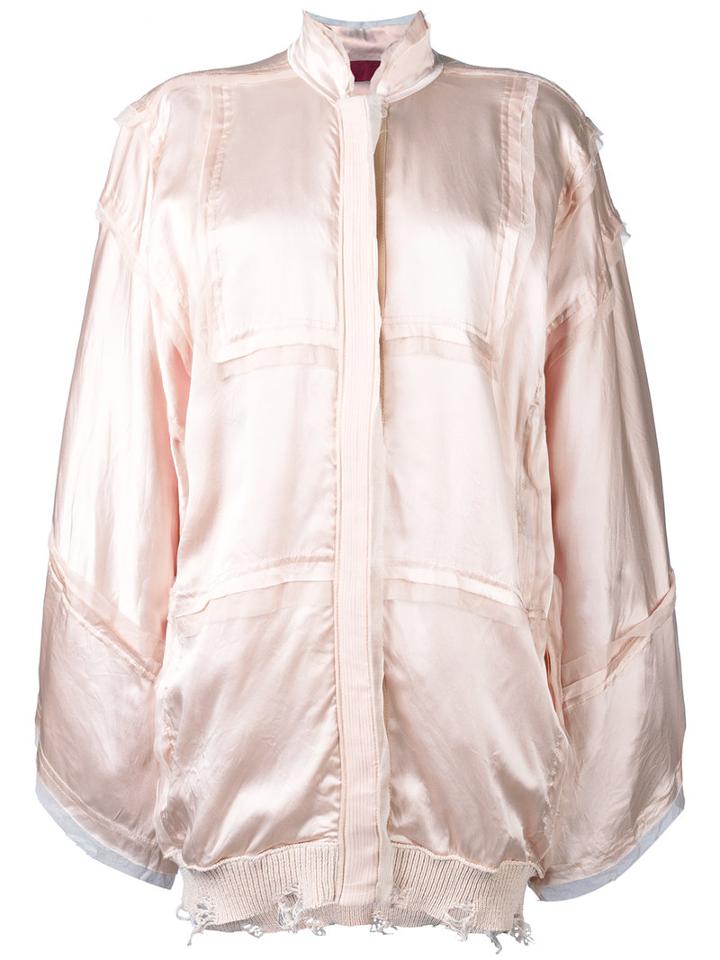Di Liborio Kimono Sleeve Bomber Jacket, Women's, Size: 40, Pink/purple, Silk/cotton