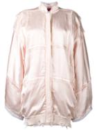 Di Liborio Kimono Sleeve Bomber Jacket, Women's, Size: 40, Pink/purple, Silk/cotton