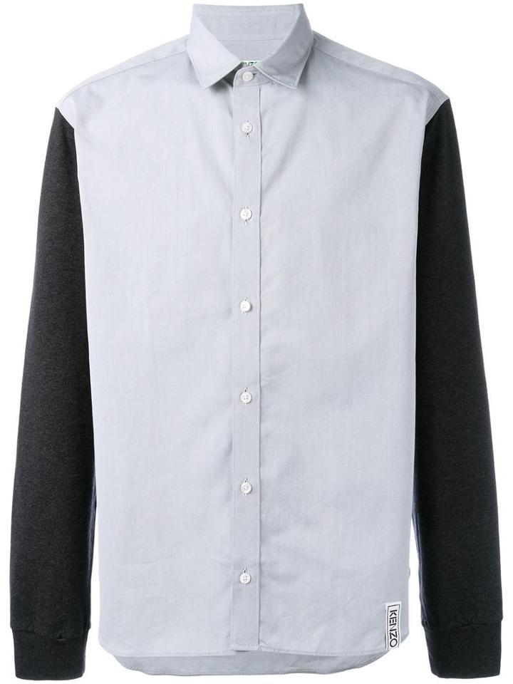 Kenzo Double Texture Shirt, Men's, Size: Xl, Grey, Cotton
