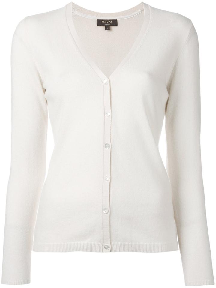 N.peal Classic Cardigan, Women's, Size: Xs, White, Cashmere
