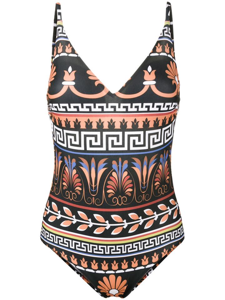 Mary Katrantzou - Printed Swimsuit - Women - Polyester/spandex/elastane - M, Black, Polyester/spandex/elastane