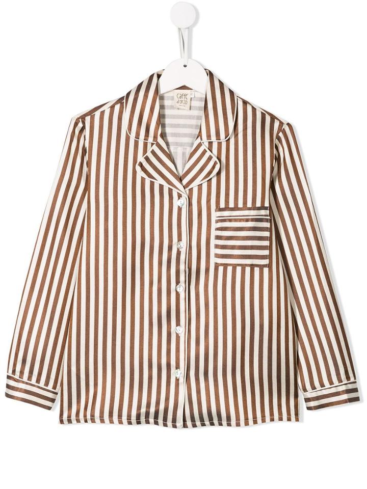 Caffe' D'orzo Striped Shirt - Brown