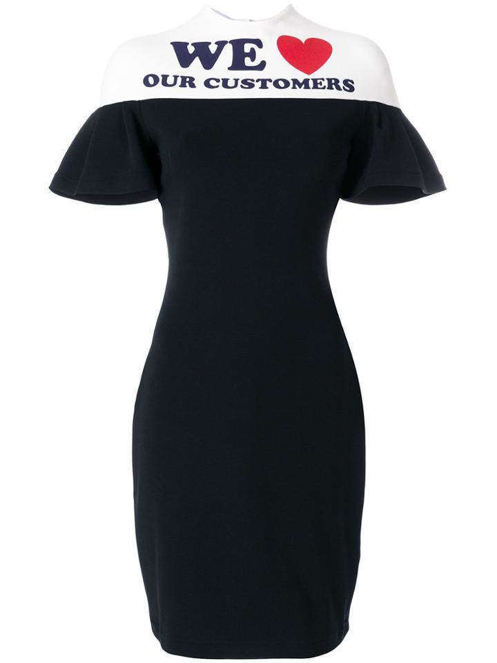 Moschino Contrast Fitted Dress - Blue