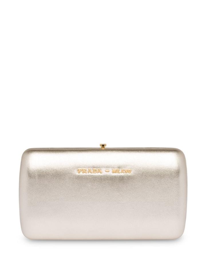 Prada Nappa Leather Clutch - Gold