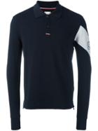 Moncler Gamme Bleu Longsleeved Polo Shirt, Men's, Size: Large, Blue, Cotton