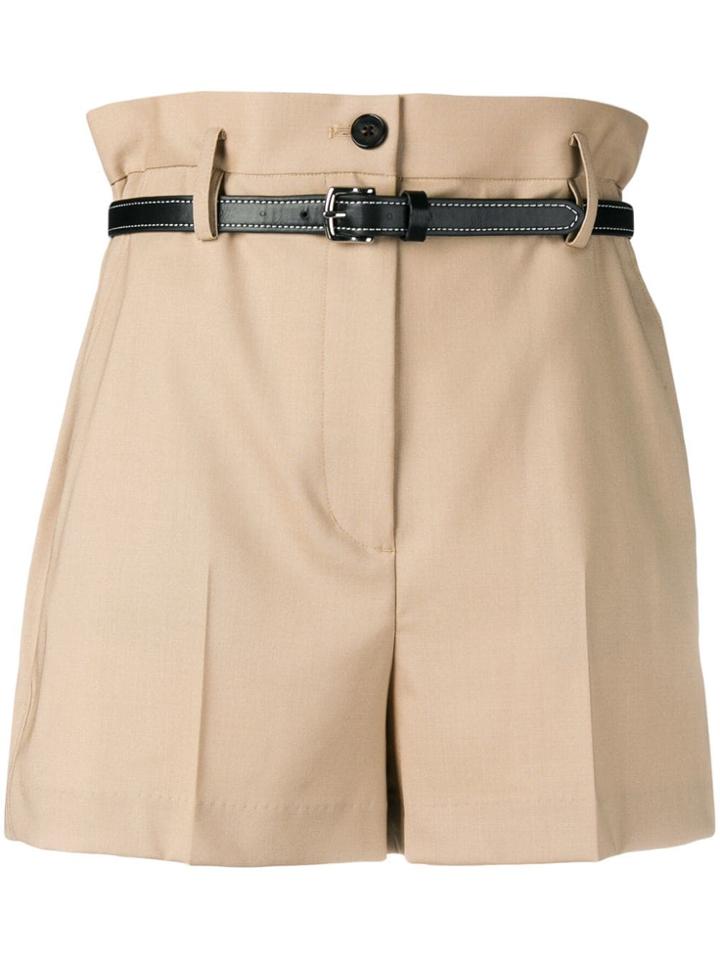 3.1 Phillip Lim Belted Tailored Short - Neutrals