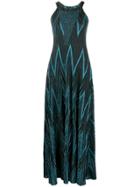 M Missoni Zig-zag Lurex Knit Dress - Blue