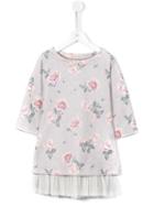 Lapin House Rose Print Sweater Dress, Girl's, Size: 8 Yrs, Grey