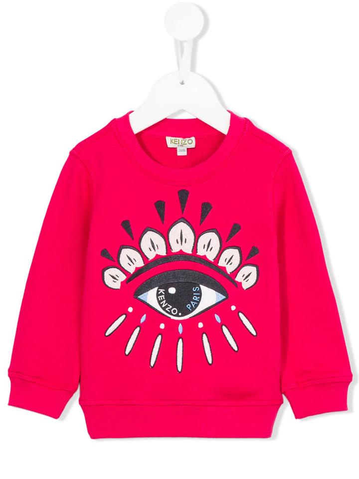 Kenzo Kids Embroidered Eye Logo Sweatshirt, Toddler Girl's, Size: 36 Mth, Pink/purple