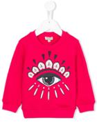 Kenzo Kids Embroidered Eye Logo Sweatshirt, Toddler Girl's, Size: 36 Mth, Pink/purple