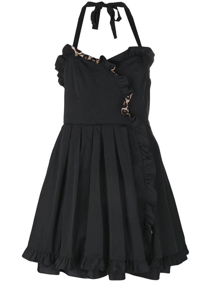 Marc Jacobs - Frilled Dress - Women - Silk/polyester/spandex/elastane - 0, Black, Silk/polyester/spandex/elastane