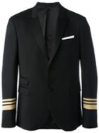 Neil Barrett Striped Cuff Blazer, Men's, Size: 48, Black, Polyester/spandex/elastane/virgin Wool